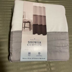 Kohl's Home Classics White and Gray Shower Curtain